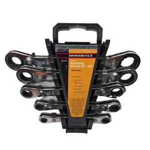 Juego de llaves de caja de trinquete Durabuilt vintage de 5 piezas - SAE y métricas - 1/4-7/8 EE. UU. - Imagen 1 de 4