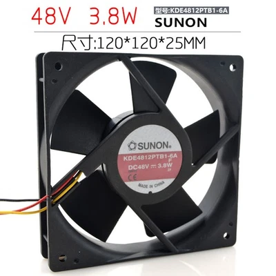 For SUNON KDE4812PTB1-6A 48V 3.8W 4.8"x4.8"x1" Computer Case Cooling Fan - Image 1 of 4