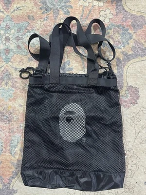 Juego de bolsa de malla negra y bolsa con cordón BATHING APE BAPE nuevo Foto 1 de 4