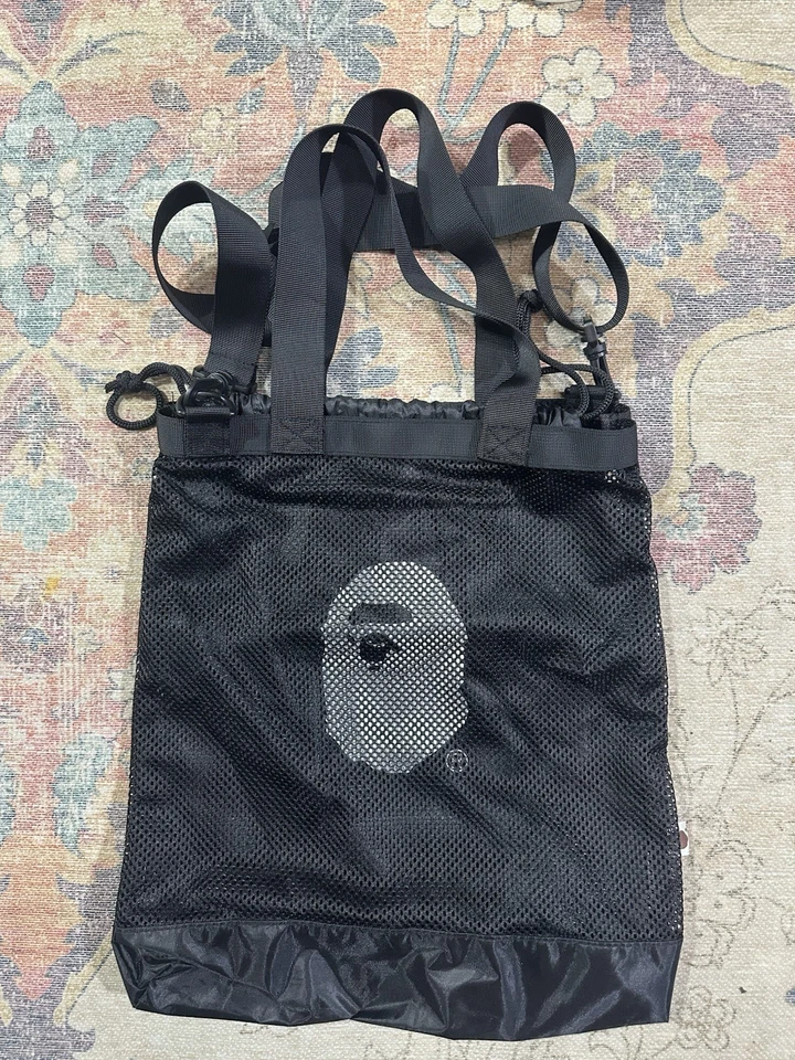 Juego de bolsa de malla negra y bolsa con cordón BATHING APE BAPE nuevo Foto 1 de 4