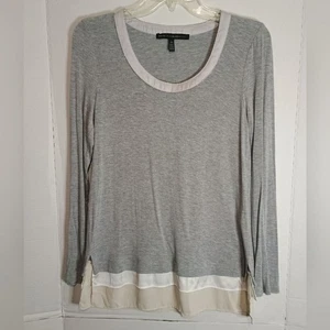 White House Black Market graue 3/4 Arm Relaxed Bluse Gr. XS - Bild 1 von 3