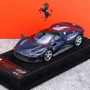 BBR 1:43 Ferrari SP3 Daytona Blue Carbon Resin Car Model Limited Edition - Picture 1 of 11