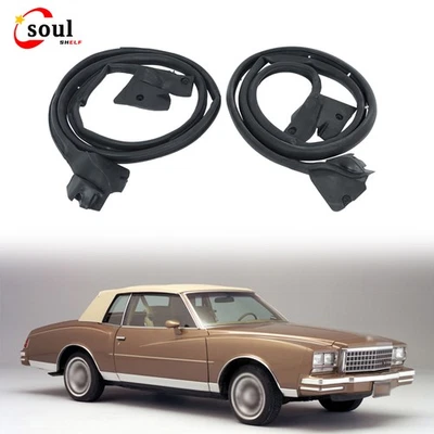 2 件装门密封条橡胶适用于 1978 - 88 雪佛兰蒙特卡罗庞蒂亚克大奖赛 — 第 1/4 张图片