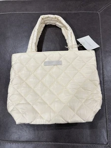 Donna Karan Cashmere Mist Tote quilted beige Travel Bag light tan Handbag New - Picture 1 of 9