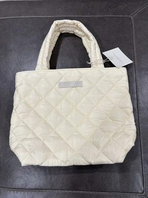 Donna Karan Cashmere Mist Tote quilted beige Travel Bag light tan Handbag New - Image 1 of 4