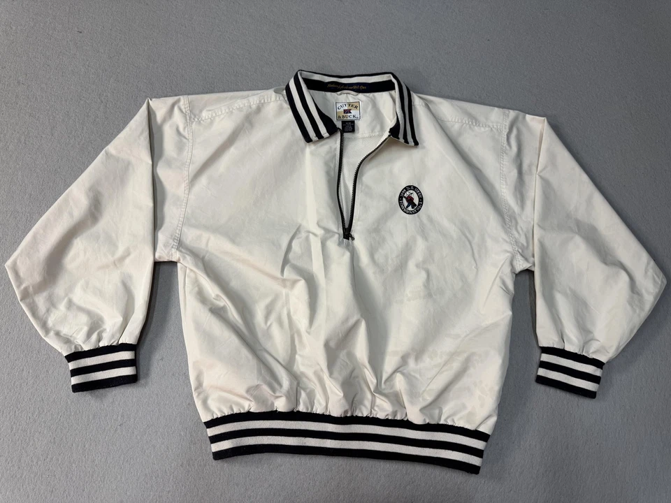 Chaqueta Cutter & Buck De Colección Para Hombre Mediana 1/4 Cremallera Blanca Golf 1999 US Open Años 90 Foto 1 de 4