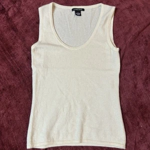 Women’s LUCIANO DANTE Ivory cashmere sweater vest size S H10 - Picture 1 of 5
