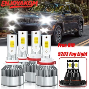 LED Headlight Kit High Low+Fog Light Bulbs For Jeep Grand Cherokee 2011-2013 - Picture 1 of 11