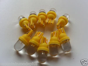 10 NEW Pinball 6.3 Volt LED YELLOW Round Replacement Bulbs 555 Wedge Base T10  - Imagen 1 de 11