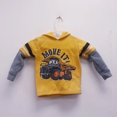 Boyz Wear By Nannette Boys Brown/yellow Pullover Hoodie size 3T "Move It" - Image 1 of 4