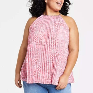 Michael Kors Zebra-Print Pleated Chain Top 5A 2234 - Picture 1 of 6