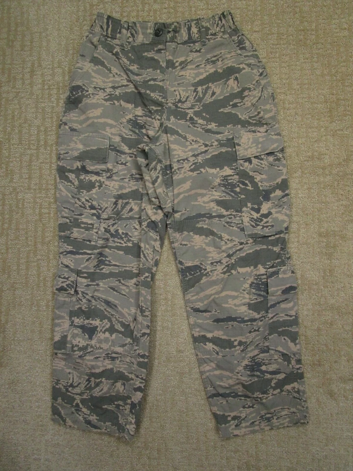Pantalones militares de EE. UU. para mujer 27x27 verde tigre camuflaje fuerza aérea carga pantalones utilitarios Foto 1 de 4
