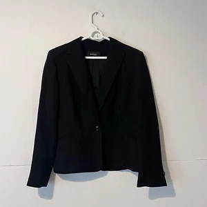 Jones Wear Essentials Womens Jacket Blazer Size 12 Black One Button - Picture 1 of 7