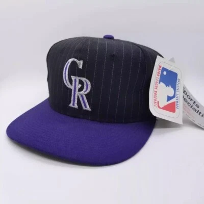Vintage Colorado Rockies Snapback Hat Pinstripe SPORTS SPECIALTIES NWOT Black - Image 1 of 4