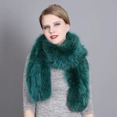  Women's Winter Thicken Fluffy Fox Fur Long Scarves Collar Shawl Warm Neck Wraps - Image 1 of 4