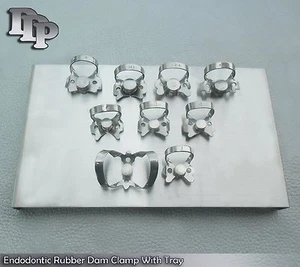 Endodontic Rubber Dam Clamp With Tray Set Surgical Dental Instruments - Picture 1 of 2