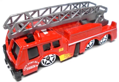 2005 TONKA MAISTO #88 FIRE LADDER TRUCK RED 1:64 DIECAST 3" FIRE RESCUE VEHICLE - Image 1 of 4
