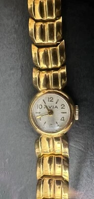 Reloj Suizo Avia Vintage Oro Amarillo 18k Correa y Estuche Raro 17 Joyas. Foto 1 de 4