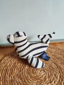 Doudou peluche phoque rayé marinière bleu blanc Tricot Saint James - Imagen 1 de 4