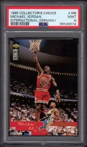 Michael Jordan Collector's Choice 1995 #195 alemán internacional I graduado PSA 9 - Imagen 1 de 2
