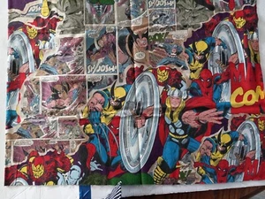Marvel Comics Avengers Cotton Fabric Wolverine Captain America Ironman 1/2 Yard - Picture 1 of 8