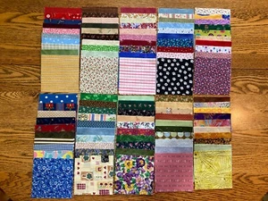Lot 300, 5" x 5" Fabric Squares Precut Craft Quilt Blocks 3 of Each Pattern #2 - Picture 1 of 11