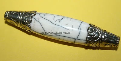 Nepal beads 1 Nepalese Beads Tibet Beads handmade beads crack Howlite beads B12 - Image 1 of 3