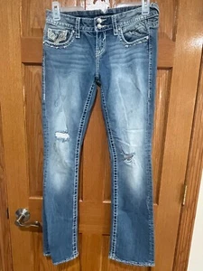 VIGOSS The Chelsea Stivaletto Slim Donna 5/6 Blu Denim Ricamato Strass Jeans - Foto 1 di 8