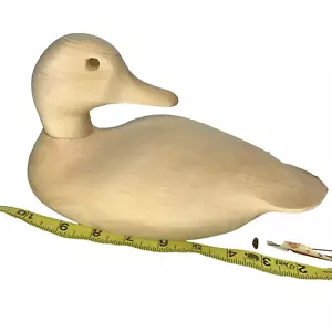 Wood Duck Decoy Solid Wood Craft Project Hen Mallard Eyes Sandpaper Instructions - Picture 1 of 7