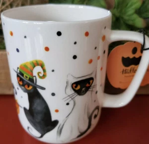Tazza tazza caffè Halloween gatti neri strega mummia fantasma design Portobello NUOVA - Foto 1 di 8