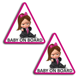 2 x Vinyl Aufkleber Baby an Bord on Board Autoaufkleber Kind Sicherheit Kinder - Bild 1 von 4