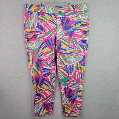 Cappagallo Pants Womens Sz 12 Colorful Geometric Zip Up w/ Pockets Golf - Imagem 1 de 4