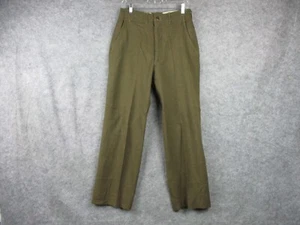 WW2 Uniform Dress Pants Mens W31 Green Button Fly Trousers Army US Wool Gas Flap - Picture 1 of 16