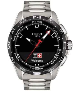 TISSOT Men's Swiss T-Touch Connect Solar Titanium Bracelet Smart Watch 48mm - Picture 1 of 5