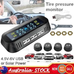 Car Wireless Solar TPMS Tire Pressure Monitor System with 4 External Tyre Sensor - Picture 1 of 10