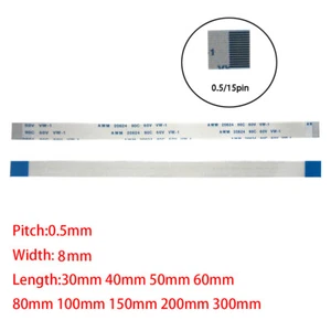 15Pin 0.5mm Pitch FFC FPC Flexible Flat Cable AWM VW-1 20624 80C 60V A B Type - Picture 1 of 6