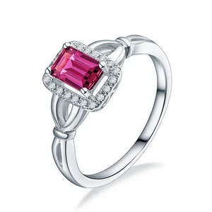 Real 14K White GOLD ANTIQUE FILIGREE NATURAL Pink TOURMALINE Women's RING - Picture 1 of 12