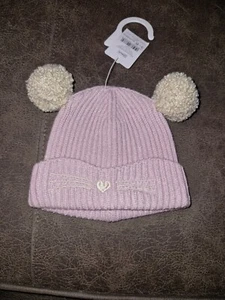 Nutmeg Baby Girl Purple Cat Bobble Hat 3-6 months - Picture 1 of 3