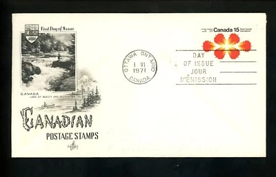 Postal History Canada FDC #541 Radio International Media 1971 Artcraft - Image 1 of 2