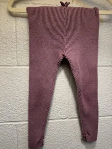 Zara 100% Cashmere Leggings 3-4Y Mauve Purple Pink Ribbed - Picture 1 of 5