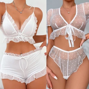Women Sexy-Lingerie Sleepwear Lace Cotton Babydoll Nightwear Nightgown Pajamas - Picture 1 of 52