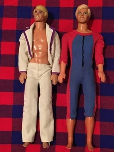 Vintage Set Barbie Two Mod Ken Tan Lines 1968 blond weiß lila Anzug Badeanzug - Bild 1 von 12