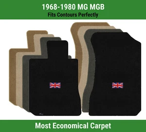 Lloyd Velourtex Front Row Carpet Mats for 1968-1980 MG MGB w/British Flag Logo - Picture 1 of 69