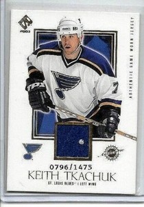 KEITH TKACHUK 2003 PACIFIC PRIVATE STOCK GAME WORN  JERSEY#/1475