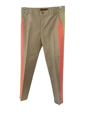 Pantalones para mujer Cartonnier by Anthropologie color caqui tostado con rayas laterales de neón talla 2 Foto 1 de 3