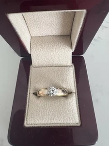 Diamond Engagement Ring- Yellow Gold Diamond Solitaire 18ct - Picture 1 of 6