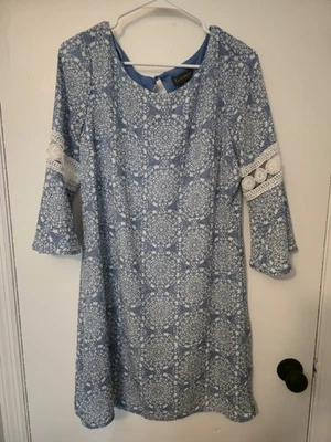 Vestido para mujer Luxology azul mandala manga 3/4 longitud media talla 10 Foto 1 de 3