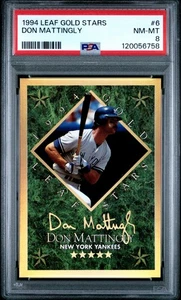 Don Mattently 1994 Leaf Gold Stars /10000 #6 PSA 8 Yankees - Foto 1 di 2