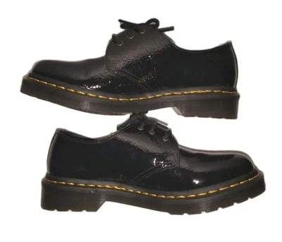Dr Martens 1461 Leather Quad Oxford Womens US 8-8.5  Black Patent Leather Low  - Image 1 of 4