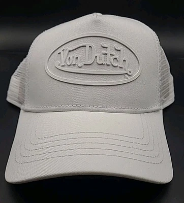 Nuevo con etiquetas Gorra Von Dutch Triple Blanca Camionero Malla SnapBack Goma Logo Foto 1 de 4